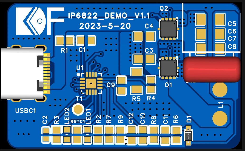 基于ip6822无线充电芯片设计的DEMO测试板